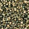Opaque Picasso Cylinder Glass Beads SEED-Q039-06A-19-3