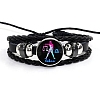 Constellation PU Leather & Glass Triple Layer Multi-strand Bracelets PW-WGDAEC6-12-1