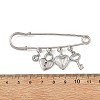 316 Stainless Steel & 201 Stainless Steel Rhinestone Pendant Brooch JEWB-BR00205-3
