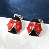 Brass Enamel Stud Earrings for Women EJEW-A126-04P-1