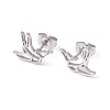 Non-Tarnish Swallow Shape 304 Stainless Steel Stud Earrings for Women EJEW-Z017-12P-1