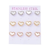 Heart 304 Stainless Steel Shell Stud Earrings STAS-D188-10-2