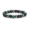 Round Stone Beads Stretch Bracelets Set BJEW-JB07259-2