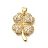 Rack Plating Brass Micro Pave Cubic Zirconia Pendants KK-L226-011G-1