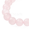 Natural Rose Quartz & Alloy Buddha Head Beaded Strech Bracelets BJEW-JB09420-03-3