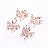 Long-Lasting Plated Brass Micro Pave Cubic Zirconia Charms ZIRC-F069-32RG-1