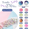 270Pcs 9 Colors Frosted Baking Paint Crackle Glass Beads with Glitter Powder DGLA-YW0001-34-3