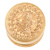 Golden Tone Round Wax Seal Brass Stamp Heads AJEW-S087-02G-06-2