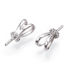 Rhodium Plated 925 Sterling Silver Micro Pave Cubic Zirconia Rabbit Ear Peg Bails STER-T004-54P-3