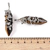 Natural Tiger Eye Double Terminal Pointed Pendants G-C144-03P-04-3