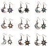 Natural & Synthetic Gemstone Dangle Earrings G-H359-07R-1