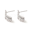 Brass Micro Pave Cubic Zirconia Studs Earrings Findings KK-K371-25P-2