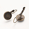 Brass Leverback Earring Findings X-KK-H023-AB-NF-2