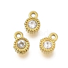 304 Stainless Steel Micro Pave Cubic Zirconia Charms STAS-U027-02G-07-1