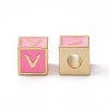 Rack Plating Brass Enamel Beads KK-B060-04G-05V-1