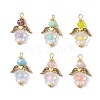 Acrylic Beads with Glass Beads Pendants PALLOY-MZ00699-1