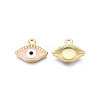 Light Gold Plated Alloy Enamel Pendants ENAM-T009-87D-01-3