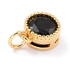 Real 18K Gold Plated Brass Inlaid Cubic Zirconia Charms ZIRC-L100-081G-04-4