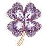 Cubic Zirconia Clover Brooch Pin JBR105D-1