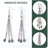 CHGCRAFT 12Pcs 6 Style Tibetan Style Alloy Curb Chain Tassel Big Pendants FIND-CA0006-72-5