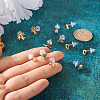 Fashewelry 12Pcs 6 Style Brass Micro Pave Cubic Zirconia Stud Earring Findings KK-FW0001-10-15
