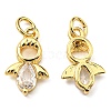 Brass with Cubic Zirconia Pendants KK-K341-06G-2