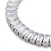 Brass Pave Clear Cubic Zirconia Rectangle Box Chain Slider Bracelets BJEW-YWC0002-05B-P-2