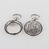 Tibetan Style Alloy Pendant Cabochon Settings TIBEP-N003-74AS-2