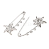Starfish 304 Stainless Steel Safety Pins Brooch Findings SA-CBA098D-16C-P03-2
