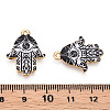 Printed Light Gold Tone Alloy Pendants ENAM-N056-206J-3