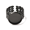 Woven Bezel 304 Stainless Steel Cuff Ring Components SA-CBAD8FA-01EB-04-2