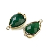 Dyed Natural Malaysia Jade Faceted Teardrop Connector Charms G-B081-03G-03-2