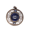 Retro Hollow Natural Sodalite Pendants PW-WG205B0-15-1