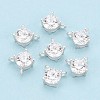 925 Sterling Silver Micro Pave Clear Cubic Zirconia Charms STER-N017-17A-S-1