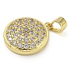 Rack Plating Brass Micro Pave Clear Cubic Zirconia Pendants KK-Z063-23G-2