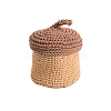 Acorn Shape Handmade Woven Cotton Rope Storage Basket PW-WG78662-02-1