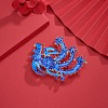 Chinese Style Alloy Enamel Chandelier Components Links X-ENAM-E329-05B-G-8