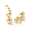 Brass Round Beaded Twist Stud Earrings for Women EJEW-G332-05G-2