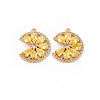 Brass Micro Pave Cubic Zirconia Charms KK-S364-269B-1