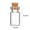 Glass Wishing Bottle Bead Containers X-CON-Q014-3