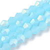 Imitation Jade Bicone Frosted Glass Bead Strands EGLA-A039-J6mm-MB03-1