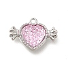 Transparent Pink Resin Rhinestone Charms FIND-B015-01A-P-1