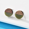 Opaque Resin & Walnut Wood Stud Earrings X-EJEW-N017-008-B08-3