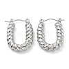 Non-Tarnish 304 Stainless Steel Oval Hoop Earrings EJEW-K243-13P-1