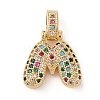 Brass Micro Pave Cubic Zirconia Pendants ZIRC-P121-01G-M-1