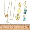 Synthetic Turquoise & Shell Heart Pendant & Necklaces & Bracelets Sets SJEW-Q002-04G-3