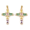 Brass with Cubic Zirconia Pendants KK-L255-08G-1