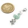 Natural Malachite & Prehnite & Peridot & Green Aventurine Chip Pendant Decorations HJEW-JM02712-5