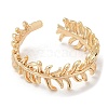 Leaf Brass Finger Cuff Rings KK-C028-31G-2