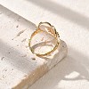 Heart with Sun Resin & Imitation Pearl Finger Rings STAS-Z112-16G-3